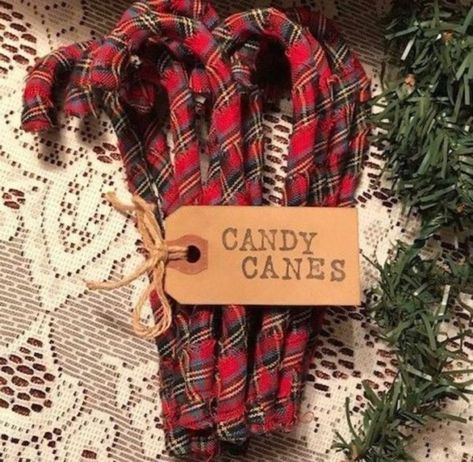 2019 Christmas Decoration Ideas For The Home; Indoor & Outdoor – VCDiy Decor And More Primitive Christmas Decor, Canes Decor, Wrapped Candy, Creative Christmas Gifts, Candy Cane Ornament, Fabric Christmas Trees, Christmas Decoration Ideas, Christmas Decorations Diy Outdoor, Country Crafts