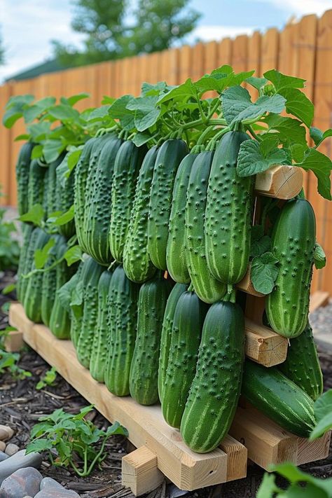 Garden Activity, Earth Food, Cucumber Gardening, Herb Garden Pallet, Farming Ideas, Edible Gardens, Small Vegetable Gardens, Vegetable Garden Diy, Vegetable Gardens