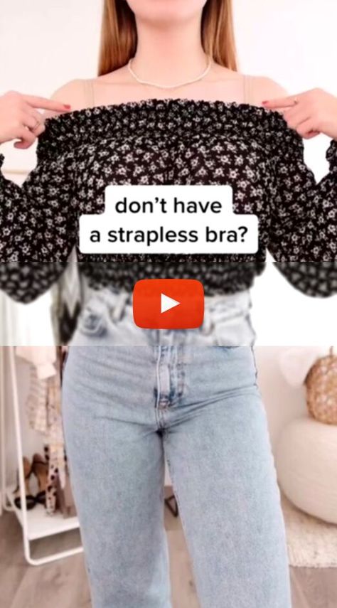 ▷ ▷ Savvy woman show how to turn your bra into a strapless one in seconds without anyone knowing tricot pour les fêtes, tricot pour les débutants, le tricot pour les nuls, serviettes pour ..!