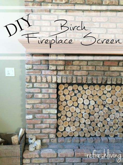 Fireplace Cover Up, Tv Over Fireplace, Log Fireplace, Fireplace Cover, Birch Logs, Shiplap Fireplace, Small Fireplace, Fireplace Logs, Fireplace Garden