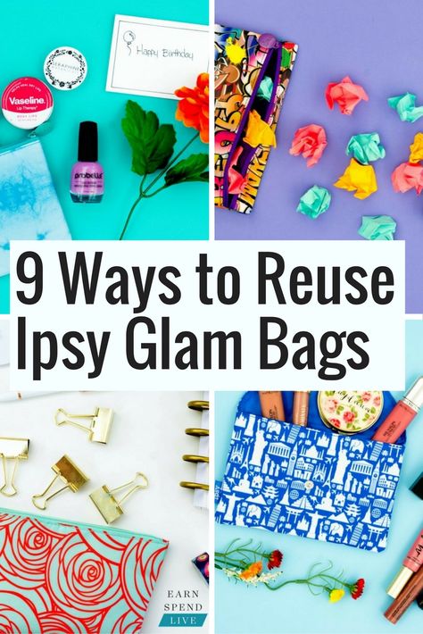 Ipsy Bag Repurpose, Use Resources Wisely, Make Up Kits, Ipsy Makeup Bag, Ipsy Bags, Ipsy Glam Bag, Cute Makeup Bags, Ipsy Bag, Makeup Organizers