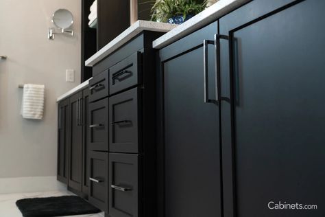 Bathroom Shaker Cabinets, Shaker Cabinets Bathroom, Bathroom Shaker, Modern Shaker Cabinets, Black Shaker Cabinets, Espresso Vanity, Discount Cabinets, Modern Master Bath, Order Kitchen