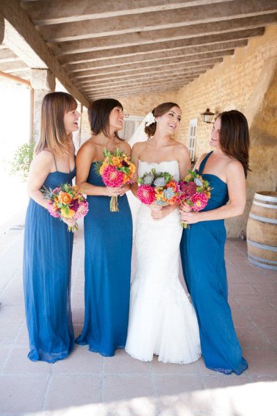 Love this color! SO different! Blue Beach Wedding, Navy Blue Bridesmaids, Beach Wedding Gown, Navy Blue Bridesmaid Dresses, Historical Museum, Blue Dress Short, Bridesmaid Dress Colors, Museum Wedding, Blue Bridesmaid Dresses