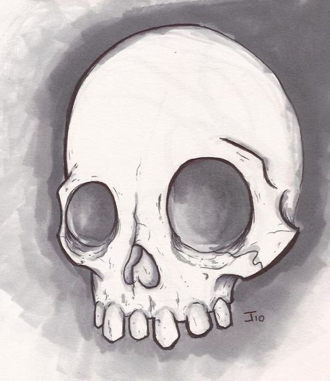 Drawings Of Skulls, Simple Skull Drawing, Easy Skull Drawings, Figure Ground, Simple Skull, Skull Sketch, Dibujo Simple, Skull Art Drawing, Skulls Drawing