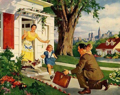 Loving family Vintage Housewife, Retro Housewife, Vintage Family, The American Dream, Photo Vintage, Illustration Vintage, Norman Rockwell, Vintage Life, Jolie Photo