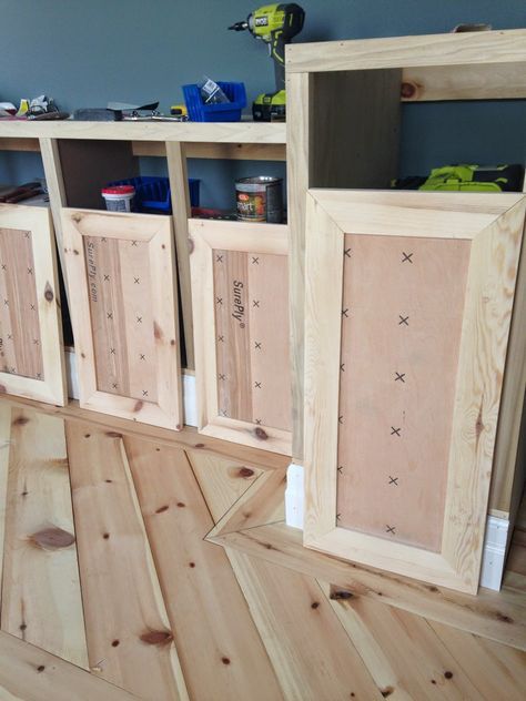 chriskauffman.blogspot.ca: DIY shaker doors Diy Cupboard Doors, Kitchen Cabinet Door Ideas, Diy Kitchen Cabinet Doors, Diy Shaker Cabinet Doors, Diy Cupboard, Diy Shaker Cabinets, Diy Shaker Door, Cabinet Door Ideas, Shaker Cabinet Doors