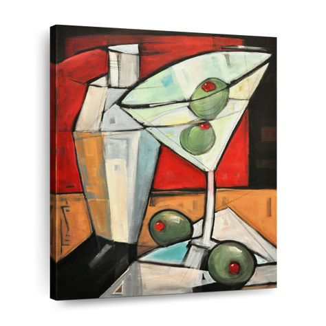 Drink Illustration, Shaken Not Stirred, Art Abstrait, Contemporary Paintings, Framed Canvas Prints, Canvas Print Wall, Red Barrel Studio, Fine Art Painting, Martini