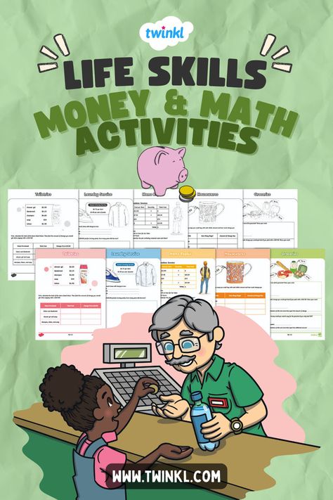 Life Skills: Money and Math Activities for 3rd-5th Grade Stem Elementary, Teaching Life Skills, Money Math, Money Lessons, Steam Education, Money Problems, Elementary Activities, Activities Worksheet, Teaching Life