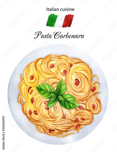 Spaghetti Drawing, Pasta Sketch, Pasta Fetuccini, Pasta Drawing, Food Drawing Easy, Pasta Illustration, Spagetti Carbonara, Pasta A La Carbonara, Pasta Brands