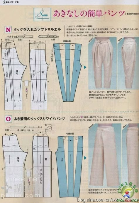 Basic pattern sfrommrs stylebook Pola Rok, Projek Menjahit, Celana Fashion, Sewing Pattern Book, Trousers Pattern, Trouser Pattern, Japanese Sewing Patterns, Mode Tips, Sewing Pants