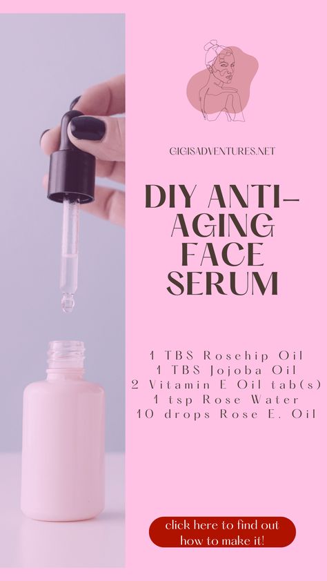 If you think that making a DIY Face Serum is a tough challenge, you may want to think again! This DIY face serum recipe is not only incredibly easy to craft, but quite inexpensive as well. Made from only 5 ingredients you can easily find in your house or at the drugstore, this anti aging face serum can be crafted in less than 10 minutes and will quickly become a favorite of yours to use. Click on the pin to discover exactly how to make it! Diy Face Serum Recipe, Face Serum For Glowing Skin, Face Serum Recipe, Serum Recipe, Diy Face Serum, Serum For Glowing Skin, Wrinkle Prevention, Diy Haircare, Detox Products