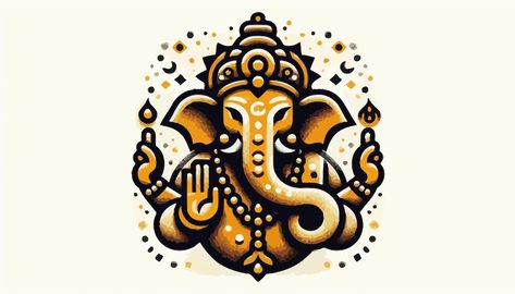 A stylized drawing of an elephant with a gold pattern on it | Premium AI-generated vector Drawing Of An Elephant, Mythology Illustration, Stylized Drawing, Free Business Card Mockup, An Elephant, Business Card Maker, Flyer Maker, Poster Maker, Poster Invitation