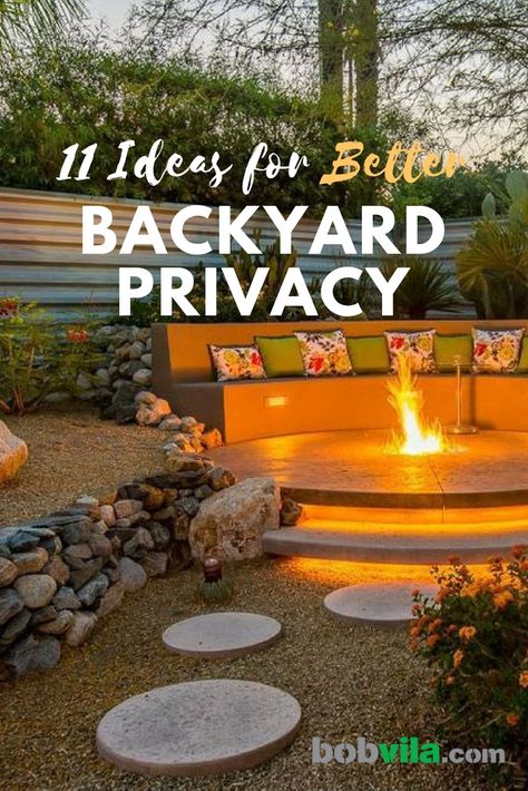 Looking for more shade from the sun or a little privacy from your neighbors?  Get inspired by these DIY designs for the backyard. | 11 Ideas for Better Backyard Privacy Privacy Backyard, Playground Landscaping, California Backyard, Relaxing Backyard, Backyard Oasis Ideas, Diy Designs, Backyard Beach, Backyard Privacy, Backyard Remodel