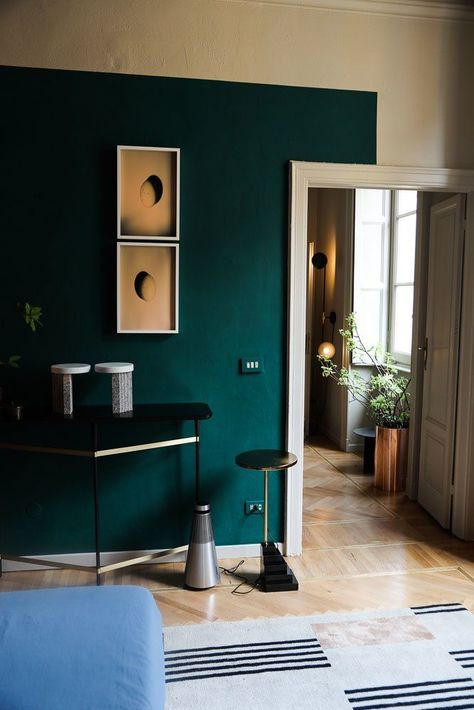 Fairy Bedroom, Paint Trends, Dark Green Walls, Magical Fairy, Green Walls, Mid Century House, New Wall, Green Wall, Wall Color