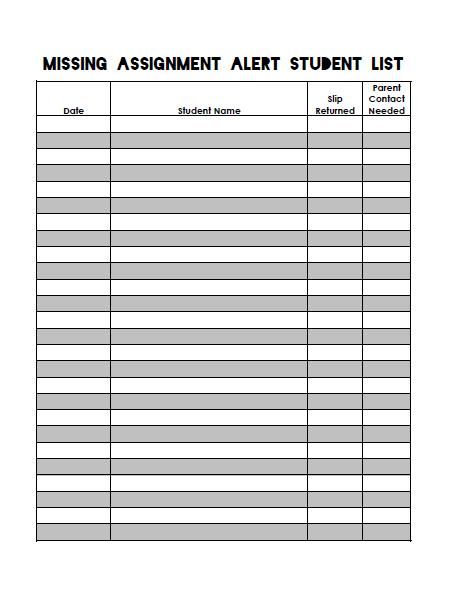 FREE tracker for returned Missing Assignment Alert notes from therealteachr.blogspot.com School Classroom Themes, Middle School Classroom Themes, Missing Assignments, School Planner Organization, Animal Cell Project, Cell Project, Instructional Leadership, Absent Students, Missing Work