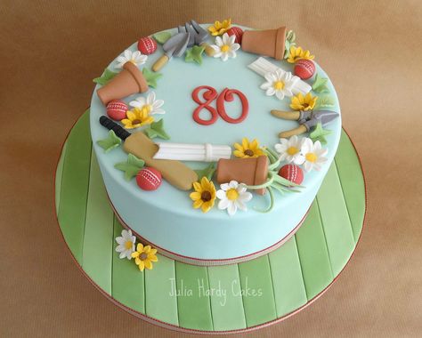 70th Birthday Cake Mum, 80th Birthday Cake For Men, Gardening Cake, Garden Birthday Cake, Cricket Cake, Professional Cakes, Interesting Cakes, 80 Birthday, Garden Cake