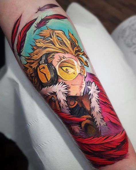 Hawks Tattoo, Hero Academia Tattoo, Academia Tattoo, Random Tattoos, Slayer Tattoo, Damon Slayer, Hawk Tattoo, Brother Tattoos, Card Tattoo Designs