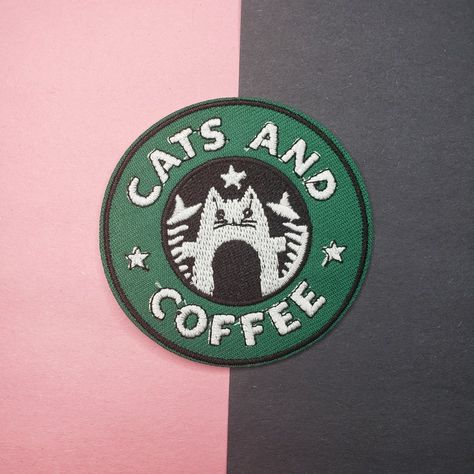 Cats and Coffee Patch, Cat Patch, Coffee Lover Patch, Cat Embroidery Patch, Iron on Patch Coffee Patches, Cat Patch, Cat Embroidery, Embroidery Patch, Sticker Patches, Iron On Patch, Embroidery Patches, Iron On Patches, Coffee Lover