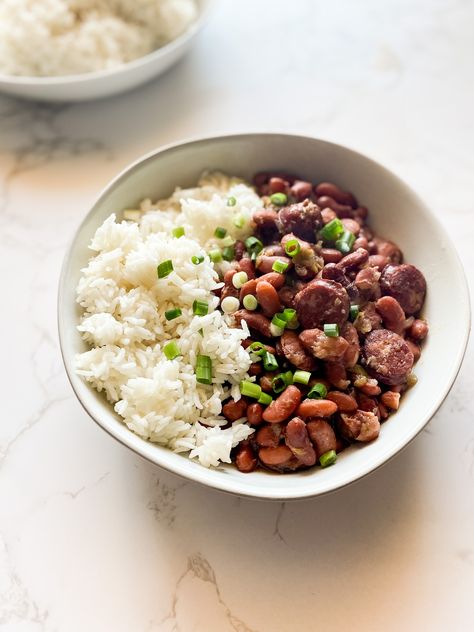 Simple Red Beans And Rice That Anyone Can Make 🥰 Recipe made in collaboration with kristen.carli on IG! Simple Red Beans And Rice Recipe, Red Bean Rice, Red Beans And Rice Recipe Easy, Red Beans And Rice Recipe, Red Beans N Rice Recipe, Bean Rice, Red Beans And Rice, Rican Food, Beans And Rice