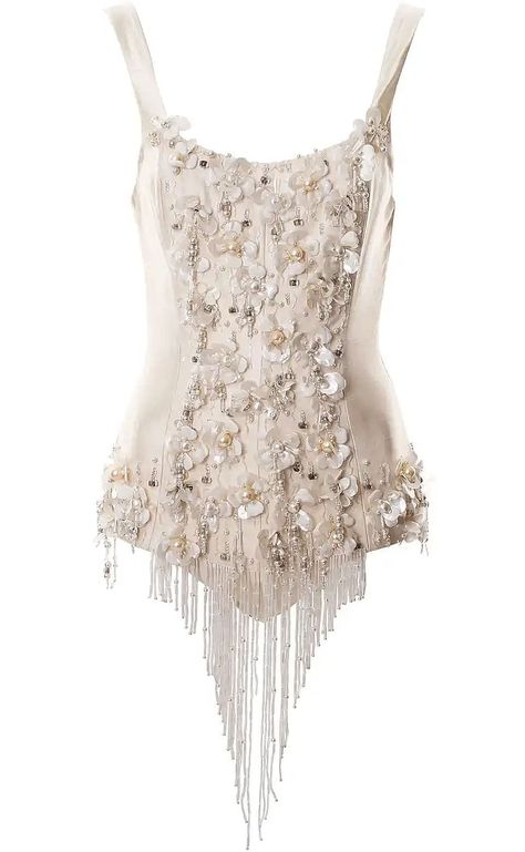 MARTY SIMONE • LUXURY LINGERIE - Chloé by Martine Sitbon | ivory silk bodysuit... Designer Bodysuit, Performance Bodysuit, Martine Sitbon, Embellished Bodysuit, Silk Bodysuit, Bodysuit Designs, Clear Beads, Ivory Silk, Bodysuit Lingerie