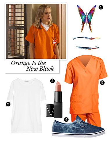 Orange Is the New Black -    You're sure to see a lot of tangerine scrubs throughout Halloween this year, and for good reason. Orange Is the New Black has gone totally viral, and the costume interpretation quite literally couldn't be easier. Pair scrubs with understated sneakers and a temporary tattoo — the more visible the ink, the better! Netflix And Chill Costumes, Geeky Halloween Costumes, 60 Outfits, Cheap Halloween Costumes, Diy Halloween Costumes For Women, Costumes Diy, Celebrity Halloween Costumes, Diy Halloween Costumes Easy, Cheap Halloween