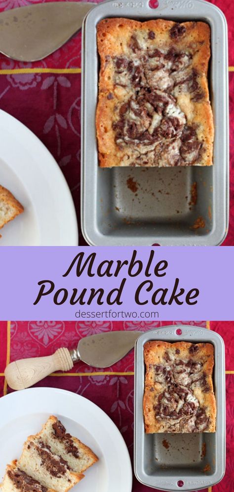 Small Batch Marble Cake, Cake For Two Recipe, Marble Pound Cake, Mini Loaf Cakes, Cake For Two, Vanilla Pound Cake, Instant Espresso, Batch Recipes, Recipe For 1