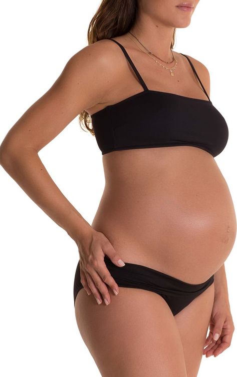 Pez D'Or Olivia Maternity Bikini Bottoms | Nordstrom Maternity Bathing Suit, Pregnant Model, Cute Maternity Outfits, Maternity Swimwear, Black Swimwear, Beach Ready, Bandeau Top, Swimsuit Tops, Modern Classic