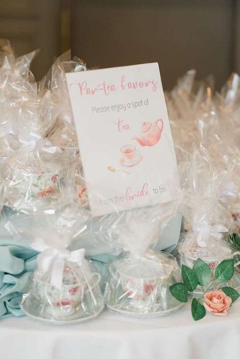 Kara's Party Ideas Tea Party Bridal Shower | Kara's Party Ideas Tea Bridal Shower Favors, Tea Party Bridal Shower Favors, Bridal Shower Tea Party Theme, Sweet Tea Party, Tea Bridal Shower, Tea Favors, Wedding Shower Party, Bridal Shower Party Favors, Morristown Nj