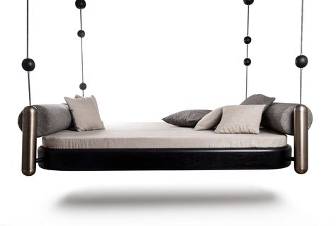 Double Bed Design Modern, Cane Outdoor Furniture, Swing In Living Room, Double Bed Design, Beautiful Bed Designs, Bed Design Ideas, Double Bed Designs, Rattan Rocking Chair, Indoor Swing