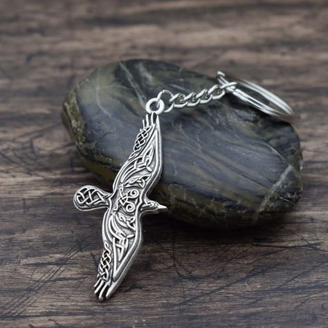 Online Shop SanLan Norse Viking Raven Antique Silver Amulet Key Pendant Flying Crow Eagle Totem Keychain Bird Creed Talisman Gift Jewelry | Aliexpress Mobile Flying Crow, Eagle Totem, Viking Raven, Nickel Plating, Norse Vikings, Key Pendant, Diy Schmuck, Gift Jewelry, Engagement Anniversary