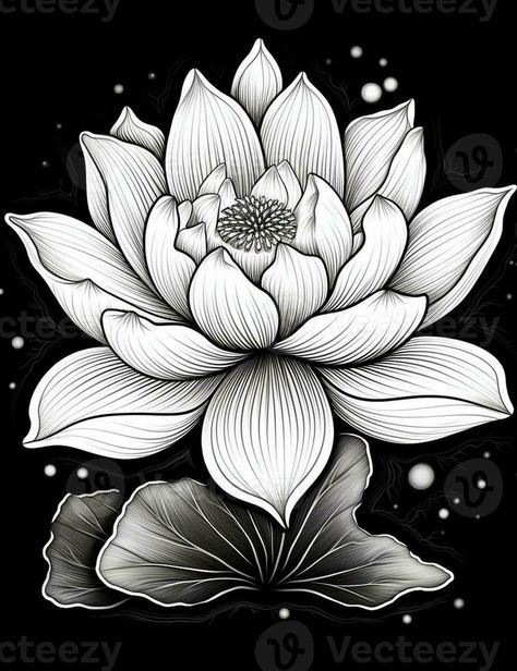 AI Generative black and white lotus flower Lotus Flower Black And White, Black And White Lotus Flower, Snow Lotus, Flower Black And White, Lotus Flower Pictures, White Lotus Flower, Lotus Art, Flower Black, White Lotus