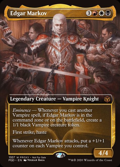 Edgar Markov, Mtg Vampire, Magic The Gathering Planeswalker, Mtg Artwork, Vampire Spells, Undead King, Mtg Alter, Magic Card Game, Mtg Proxies