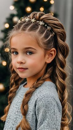 Mermaid Hairstyles For Kids, Picture Day Hairstyles For Kids, Picture Day Hairstyles, Christmas Hairstyles For Kids, Kids Cornrow Hairstyles, Hairstyles Christmas, Baby Hairstyle, Kids' Hairstyles, Hair Styles For Kids