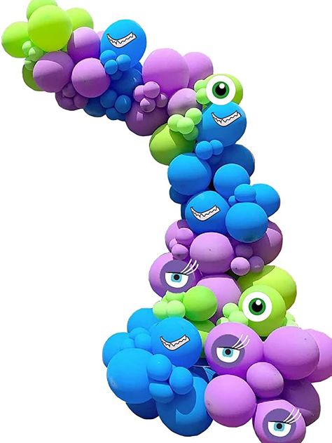 Amazon.com: 104 pcs Monster Balloons Arch Garland Party Decoration Balloon Blue Purple Fruit Green Balloon Rugrats Party Supplies for Monster Favor Theme Birthday Party Decorations : Toys & Games Monsters Inc Decorations, Monster Balloons, Monster University Birthday, Monster Birthday Cakes, Monsters Inc Baby Shower, Monster Decorations, Monster Inc Birthday, Balloons Arch, Decoration Balloon