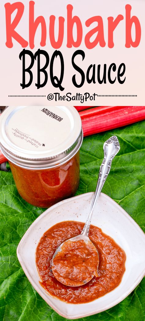 Rhubarb Barbeque Sauce Recipe, Rhubarb Barbecue Sauce, Rhubarb Bbq Sauce Canning, Rhubarb Bbq Sauce Recipe, Rhubarb Sauce Recipes, Rhubarb Canning Recipes, Easy Rhubarb Recipes, Kidney Friendly Recipes Renal Diet, Barbeque Sauce Recipe