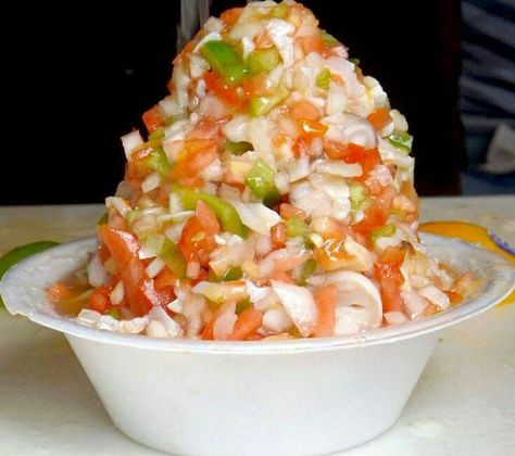 ~ Bahamian Conch Salad ~ Conch Recipes, Conch Salad, Bahamian Food, Conch Fritters, Paradise Island Bahamas, Caribbean Cuisine, Caribbean Food, Island Food, Jamaican Recipes