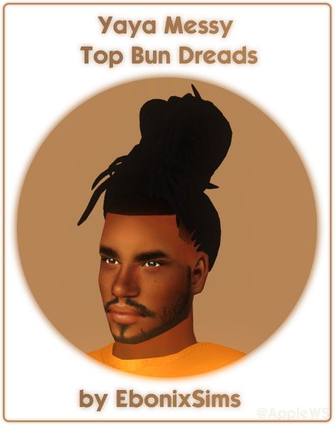 🎵 I talk, you don't listen 
Still I'm under your spell 🎵 

☆ Informations ☆ 
Teen-Elder | Male only | Poppet V2 | 19k poly 
Original CC can be downloaded HERE.
☆ Downloads ☆ 
SimFileShare
MediaFire
If... Sims 4 Cc Men Dreads, Sims 4 Cc Bun, Sims 2 Afro Hair, Messy Top Bun, Dread Bun, Afro Hairstyles Men, Sims 2 Hair, Cc Hair, Ts2 Cc