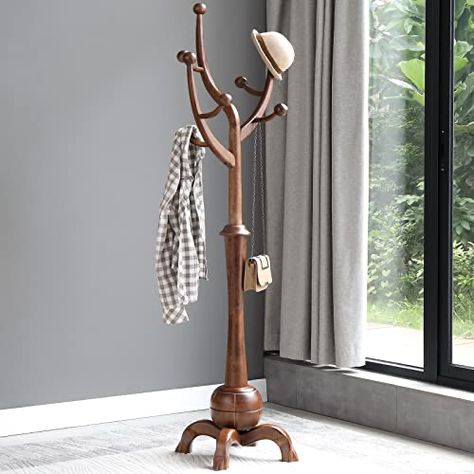 Narrow Foyer, Wood Shoe Storage, Tree Coat Rack, Coat Tree, Hall Stand, Hanger Stand, Wood Shoes, Types Of Rooms, Coat Racks