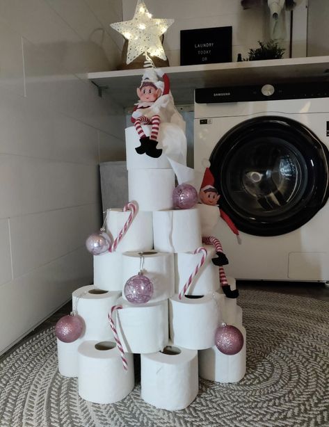 Elf Ideas With Toilet Paper, 5 Days Till Christmas Elf Ideas, Elf 2024, Elf Ideas Easy, Elf Shelf, Elf Magic, Awesome Elf On The Shelf Ideas, Shelf Paper, Elf Activities