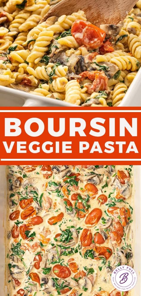 Easy Boursin Cheese Pasta - Belly Full Broccoli With Boursin Cheese, Instant Pot Boursin Pasta, Pasta With Cherry Tomatoes And Boursin Cheese, Borsine Cheese Pasta Baked, Boursin Cheese Lasagna, Baked Borsine Cheese, Boursin Cheese Pasta With Spinach, Viral Boursin Pasta, Bourdin Cheese Recipes