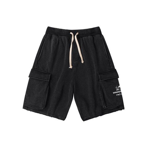 Embrace the van life spirit with the chic black cargo shorts from WanderVan. These shorts are more than just a piece of clothing, they’re a lifestyle statement. Carefully crafted from 320GSM high-quality combed cotton with a breathable French Terry interior, these shorts offer the perfect blend of comfort and durability, making them ideal for life on the road. The side accordion pockets provide ample storage for your essentials, while the distressed hem adds a rugged touch that perfectly comp... Black Cargo Shorts, Short Cargo, Y2k Men, Urban Setting, Shorts Cargo, Cargo Shorts Men, Black Cargo, Comfy Shorts, Urban Chic