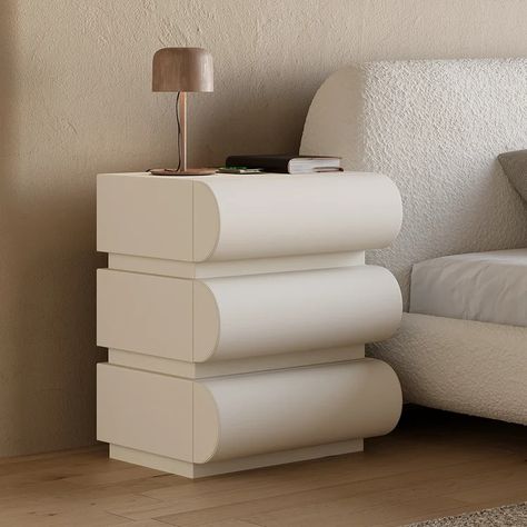 Humply Modern White Leather Smart Nightstand with Wireless Charger Drawers Bedside Table Bedside Table With Drawers, Leather Nightstand, Nightstand With Drawers, Kids Bedside Table, Nightstand With Charging Station, Table With Drawers, Bedside Storage, Modern Nightstand, Wood Drawers