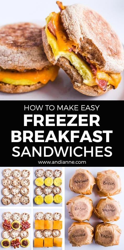 Freezer Breakfast Meals, Bacon And Sausage, Postpartum Meal, Healthy Breakfast Meal Prep, Postpartum Meals, Freezable Meals, Freezer Meal Planning, Freezer Breakfast Sandwiches, Breakfast Ingredients