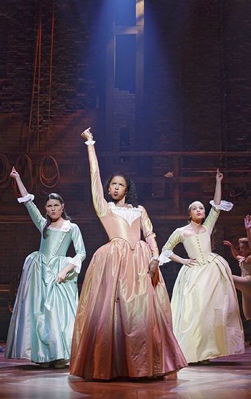 The Schuyler Sisters from Hamilton. Costume Designer: Paul Tazewell The Schuyler Sisters, Schuyler Sisters