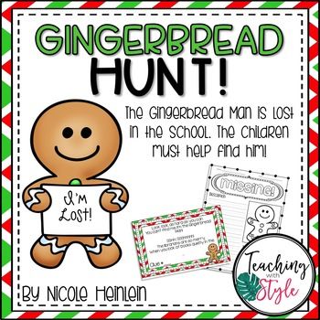 This unit is a perfect culmination to Gingerbread Week! Go on a gingerbread hunt around the school to try and find the Gingerbread Man! Editable PowerPoint also included to personalize for your class! Included in this download are:Teacher DirectionsTwo different versions of the Missing Poster for s... Gingerbread Man Scavenger Hunt School Free, Gingerbread Man Loose In The School Scavenger Hunt, How To Catch A Gingerbread Man Activities, Gingerbread Man Lesson Plans Preschool, Gingerbread Man Bulletin Board Preschool, Gingerbread Scavenger Hunt Preschool, Gingerbread Man Hunt Preschool, Ginger Bread Craft For Kids, Gingerbread Hunt Around School