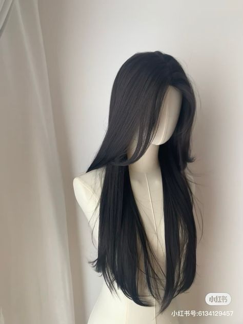 Korean Long Hair Ponytail, Black Hair Claim, Wenlcv Hair, Hair Claims For Dr, Hair Claim, Hair Claims, Black Hair Wig, Black Straight Hair, Pretty Hair Cuts