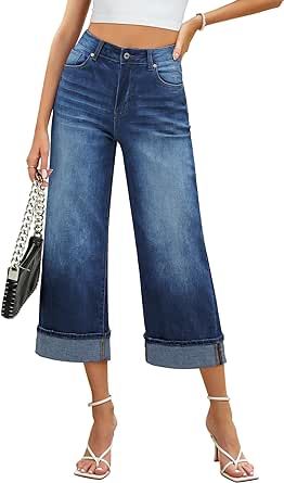 Baggy Jeans With Pockets, Baggy Capris, Weekend Getaway Outfits, Wide Leg Jeans For Women, Denim Capri Pants, Cropped Denim Pants, Bright Outfits, Denim Capri, Jeans For Women