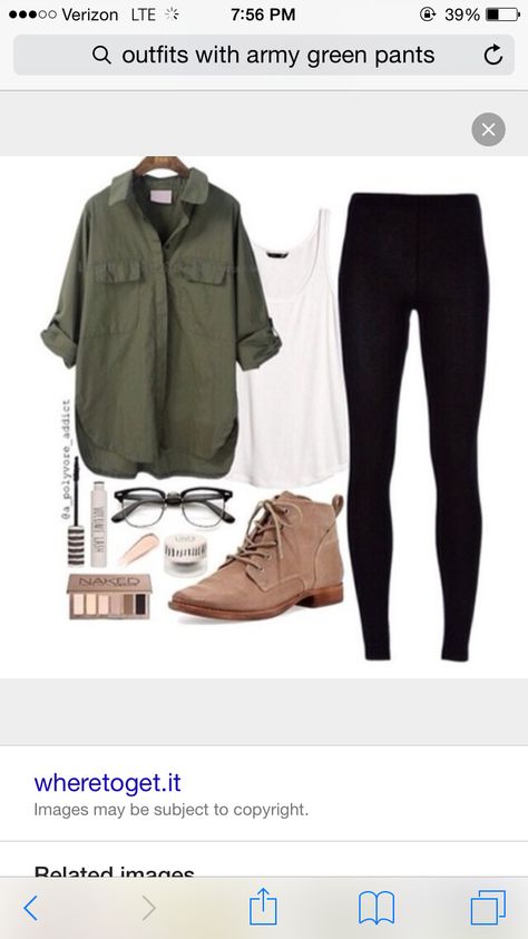 Green Blouse Outfit, Green Shirt Outfits, Look Legging, Black Skirts, Black Leggings Outfit, Mode Hippie, Army Green Jacket, Legging Outfits, Razzle Dazzle