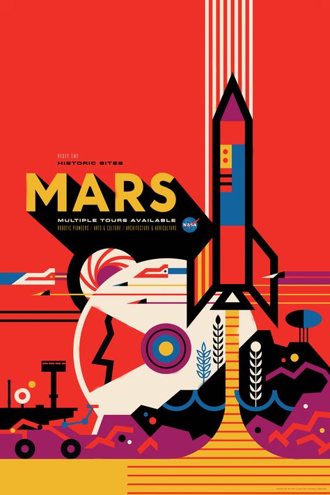 NASA space-themed travel posters. Space Tourism Posters, Mars Poster, Invisible Creature, Space Travel Posters, Nasa Poster, Art Spatial, Space Tourism, طابع بريدي, Desain Buklet