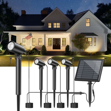 KOOPER Solar Spot Lights Outdoor, 4-in-1 Bright Solar Spotlights Outdoor Waterproof Auto On/off, 3 Modes Solar Landscape Lighting For Outside Garden, Tree, Wall, Driveway, Pathway, Pool, Yard | Wayfair Solar Spot Lights Outdoor, Solar Spot Lights, Solar Landscape Lighting, Solar Landscape, Ground Spikes, Landscape Lights, Outside Garden, Outdoor Lighting Landscape, Spot Lights